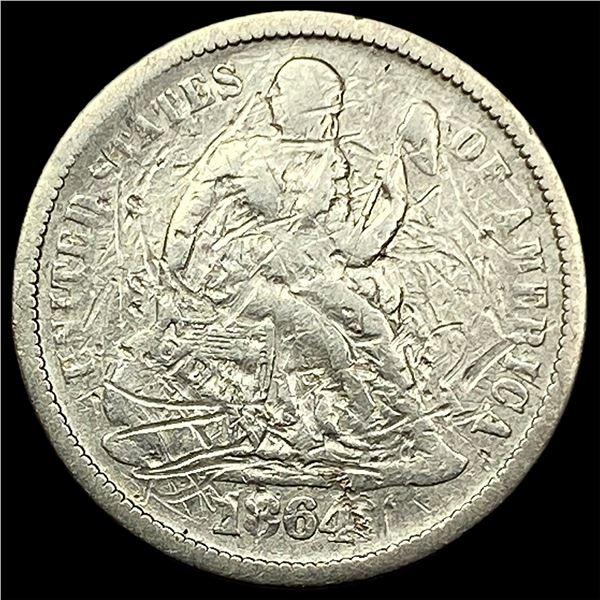 1864-S Silver Seated Liberty Dime NICELY CIRCULATED