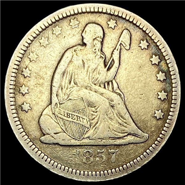1857 Seated Liberty Quarter LIGHTLY CIRCULATED