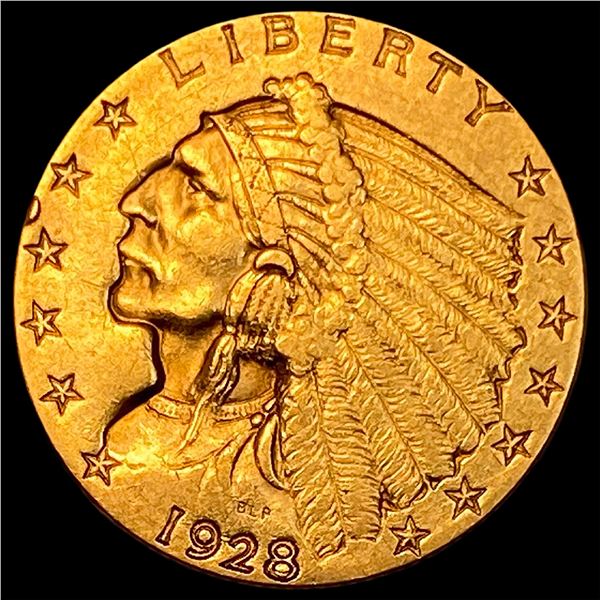 1928 Indian Head Gold $2.50 Quarter Eagle CLOSELY UNCIRCULATED