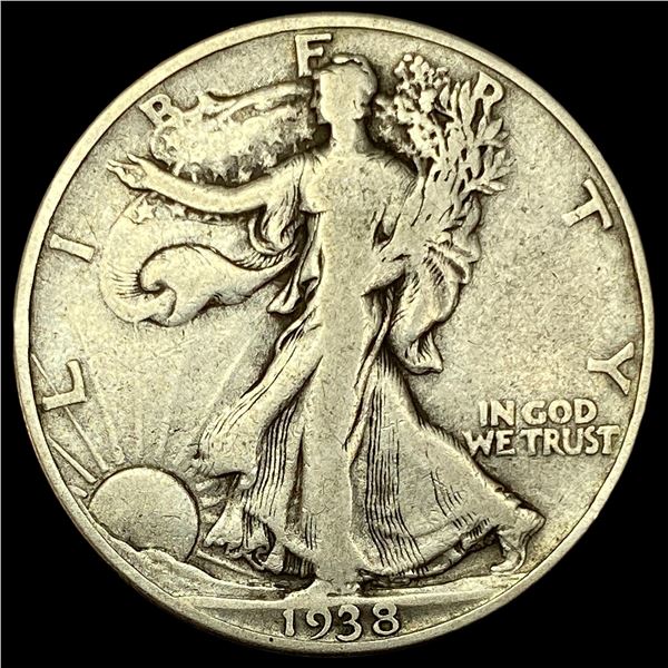 1938-D Silver Walking Liberty Half Dollar NICELY CIRCULATED