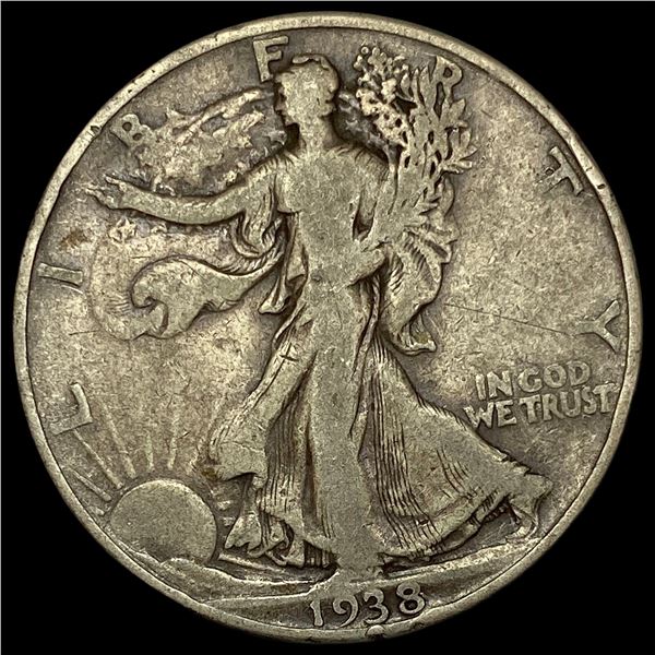 1938-D Silver Walking Liberty Half Dollar NICELY CIRCULATED
