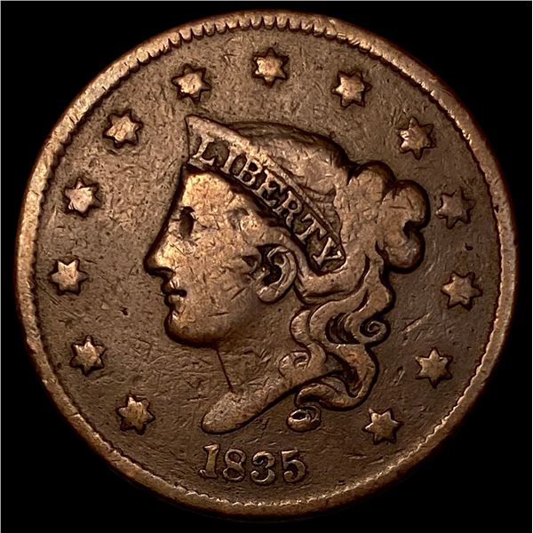 1835 Coronet Head Large Cent LIGHTLY CIRCULATED