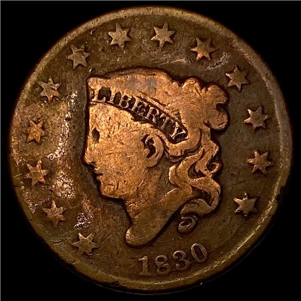 1830 Coronet Head Large Cent NICELY CIRCULATED