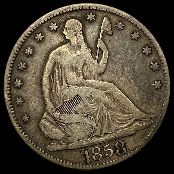 1858-O Silver Half Dollar LIGHTLY CIRCULATED