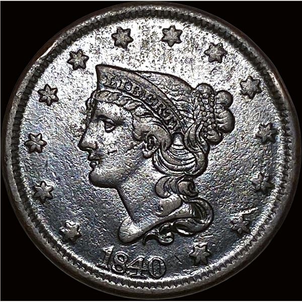 1840 Braided Hair Large Cent NEARLY  UNCIRCULATED