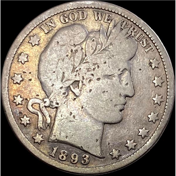 1893-S Silver Barber Half Dollar NICELY CIRCULATED