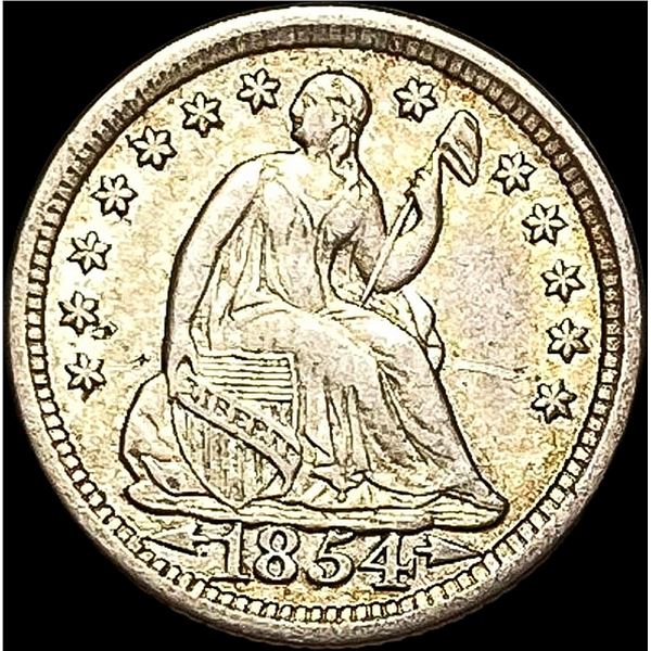 1854 Arrows Seated Liberty Half Dime CLOSELY UNCIRCULATED