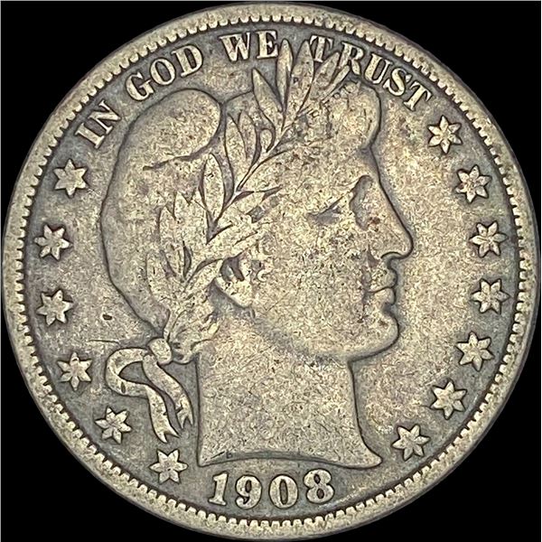 1908-O Silver Barber Half Dollar ABOUT UNCIRCULATED