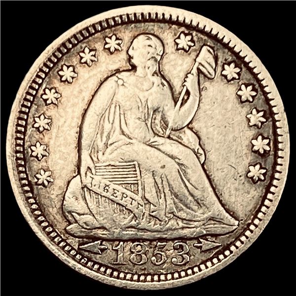 1853 Arrows Seated Liberty Half Dime NEARLY  UNCIRCULATED