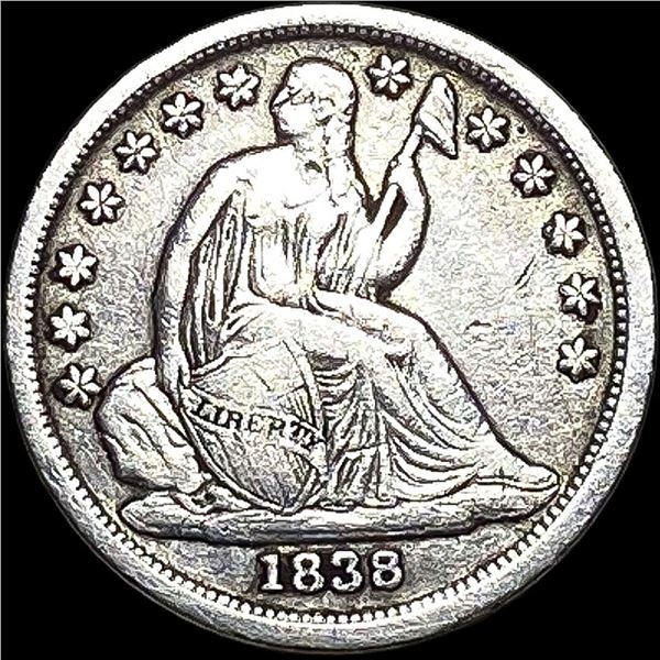 1838 Seated Liberty Dime LIGHTLY CIRCULATED