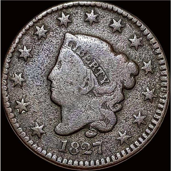 1827 Coronet Head Large Cent LIGHTLY CIRCULATED