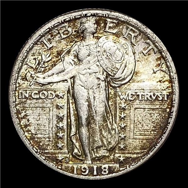 1918-S Standing Liberty Silver Quarter CHOICE AU