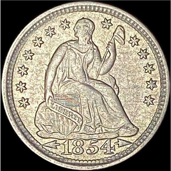 1854 Arrows Seated Liberty Half Dime CLOSELY UNCIRCULATED