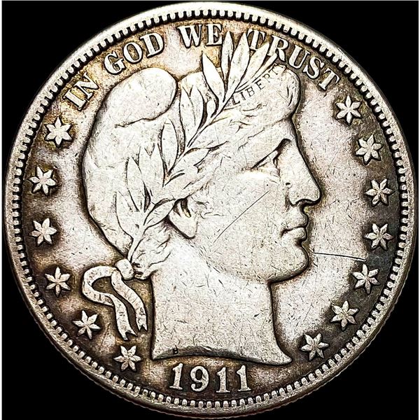 1911 Silver Barber Half Dollar LIGHTLY CIRCULATED