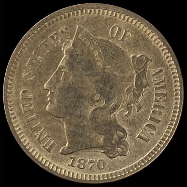 1870 Nickel Three-Cent Piece LIGHTLY CIRCULATED