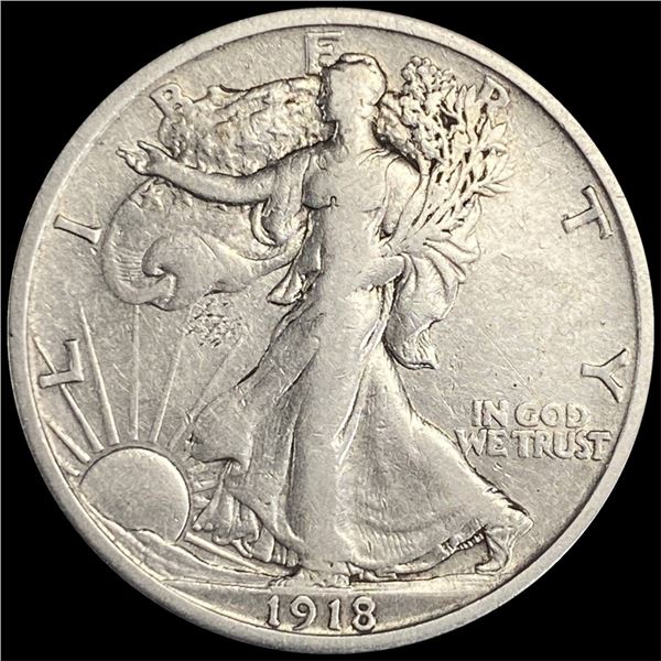 1918-S Silver Half Dollar LIGHTLY CIRCULATED