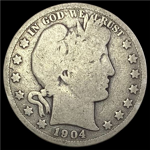 1904-S Silver Barber Half Dollar NICELY CIRCULATED