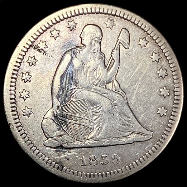 1859 Seated Liberty Silver Quarter LIGHTLY  CIRCULATED