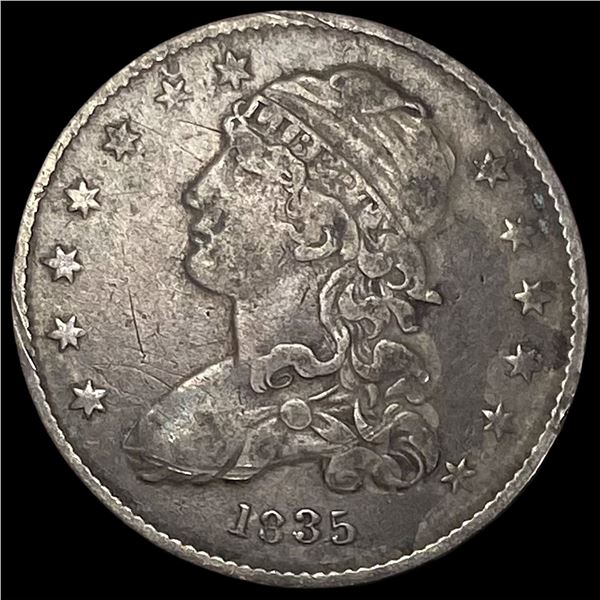 1835 Capped Bust Silver Quarter LIGHTLY  CIRCULATED