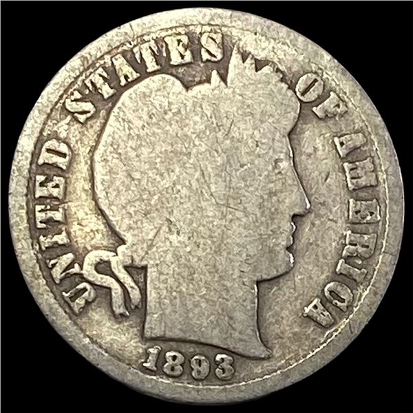 1893-S Silver Barber Dime NICELY CIRCULATED