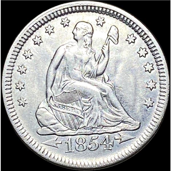 1854 Arrows Seated Liberty Quarter CLOSELY  UNCIRCULATED