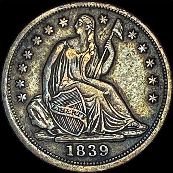 1839 Seated Liberty Half Dime NEARLY UNCIRCULATED