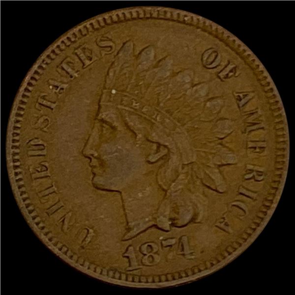 1874 Indian Head Cent CLOSELY UNCIRCULATED