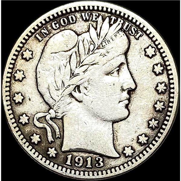1913 Barber Silver Quarter ABOUT UNCIRCULATED