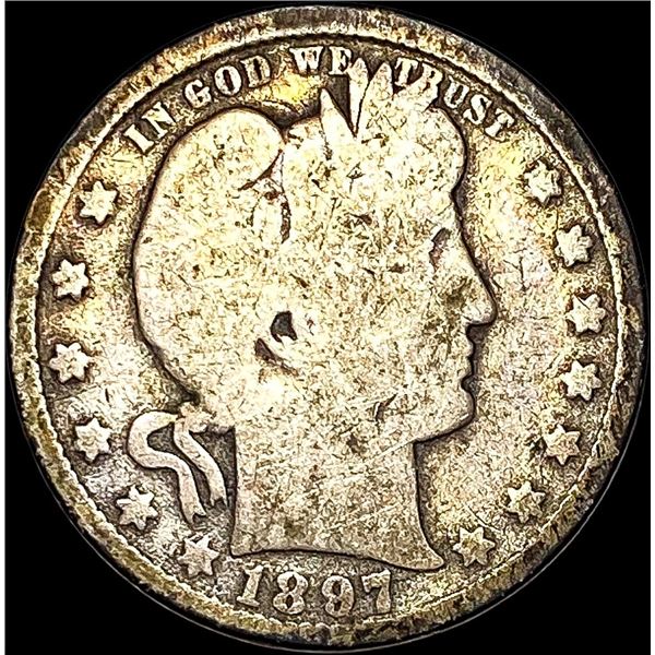 1897-O Silver Barber Quarter NEARLY  UNCIRCULATED