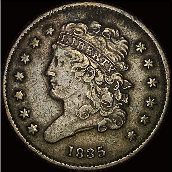 1835 Classic Head Half Cent NEARLY UNCIRCULATED