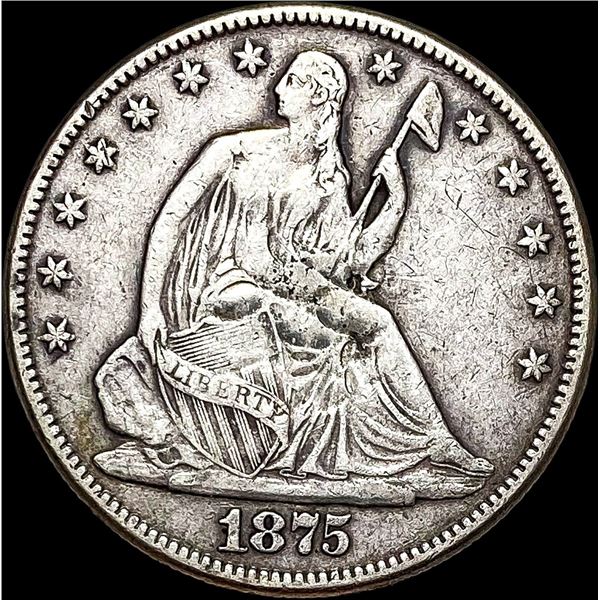 1875 Seated Liberty Half Dollar NEARLY  UNCIRCULATED