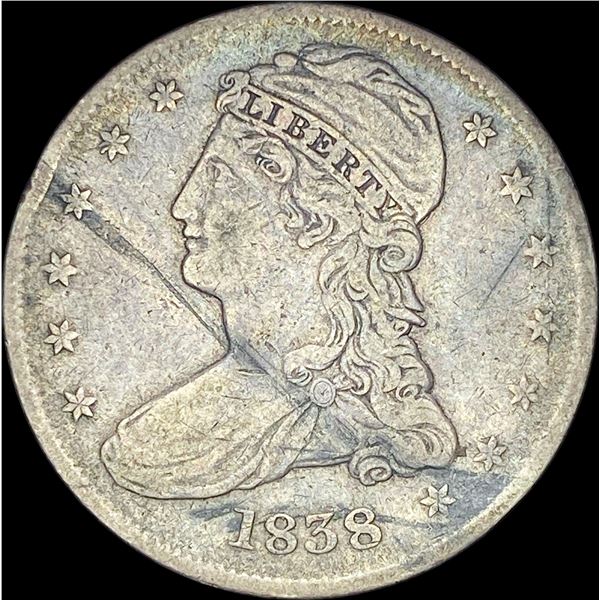 1838 Capped Bust Half Dollar NEARLY  UNCIRCULATED
