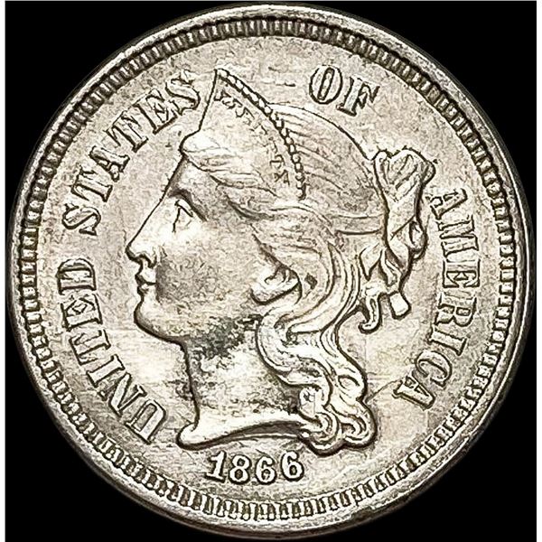 1866 Nickel Three-Cent Piece CHOICE AU