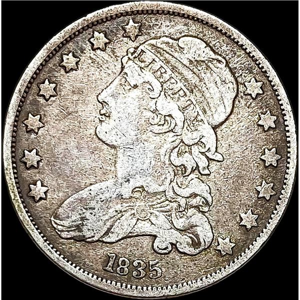 1835 Capped Bust Silver Quarter ABOUT UNCIRCULATED