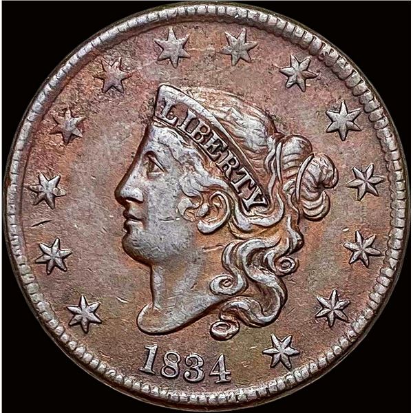 1834 Coronet Head Large Cent NEARLY UNCIRCULATED