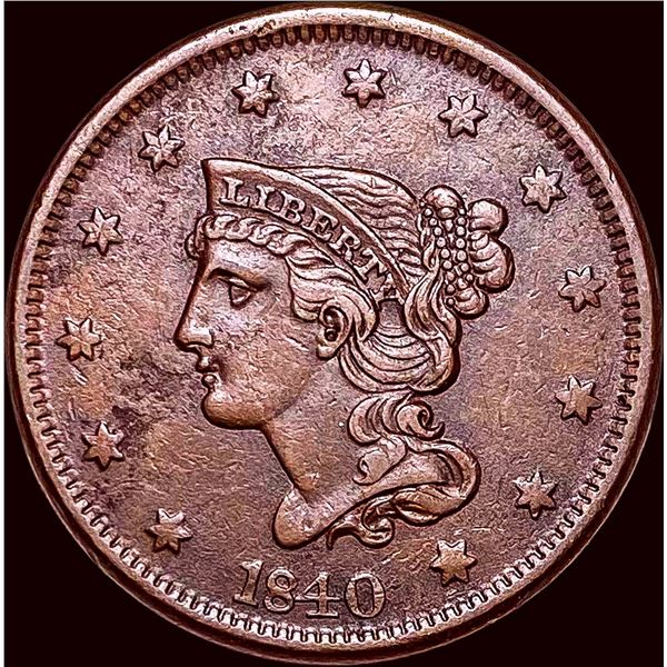 1840 Braided Hair Large Cent CLOSELY UNCIRCULATED