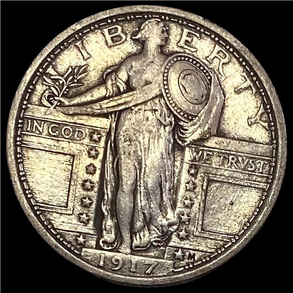 1917 Type 1 Standing Liberty Quarter NEARLY  UNCIRCULATED