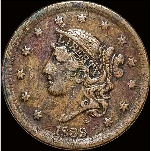 1839 Braided Hair Large Cent NICELY CIRCULATED