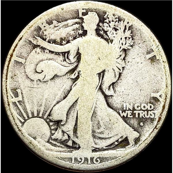 1916-S Silver Walking Liberty Half Dollar NICELY CIRCULATED