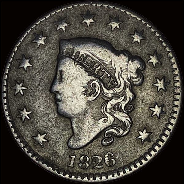 1826 Coronet Head Large Cent LIGHTLY CIRCULATED