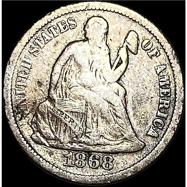 1868 Seated Liberty Dime NICELY CIRCULATED