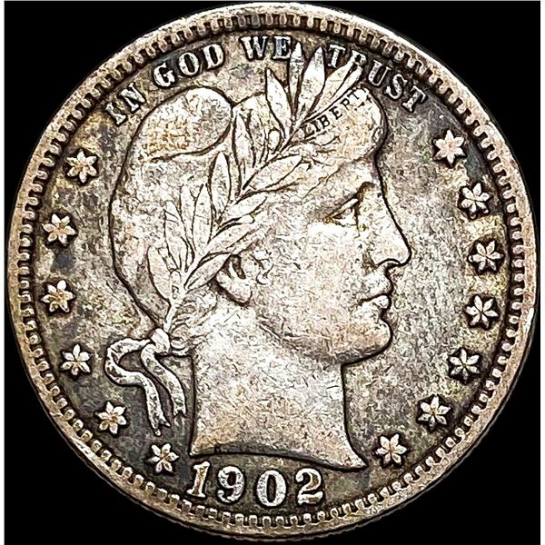 1902 Silver Barber Quarter NEARLY  UNCIRCULATED