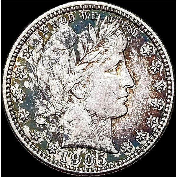 1905-S Silver Barber Quarter CLOSELY UNCIRCULATED