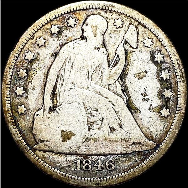 1846 Seated Liberty Silver Dollar NICELY CIRCULATED