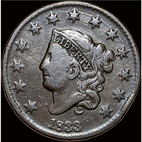 1833 Coronet Head Large Cent LIGHTLY CIRCULATED