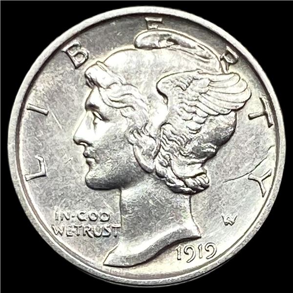 1919-D Silver Mercury Dime CLOSELY  UNCIRCULATED