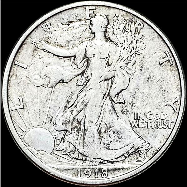 1918-D Walking Liberty Half Dollar NEARLY UNCIRCULATED
