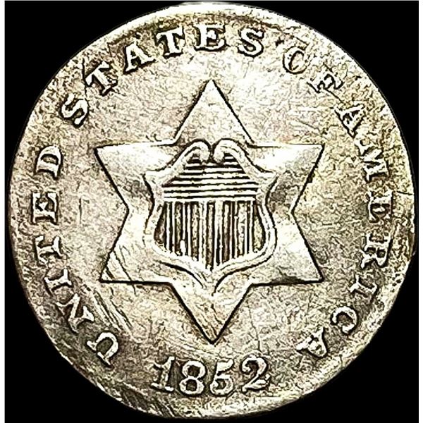 1852 Silver Three-Cent Piece CLOSELY  UNCIRCULATED