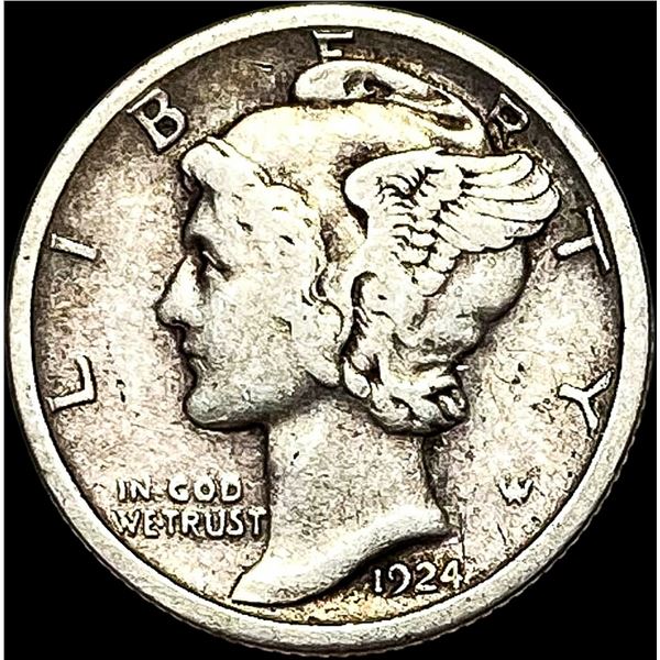 1924-S Silver Mercury Dime LIGHTLY CIRCULATED