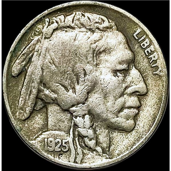 1925-S Nickel Five Cents Buffalo ABOUT  UNCIRCULATED